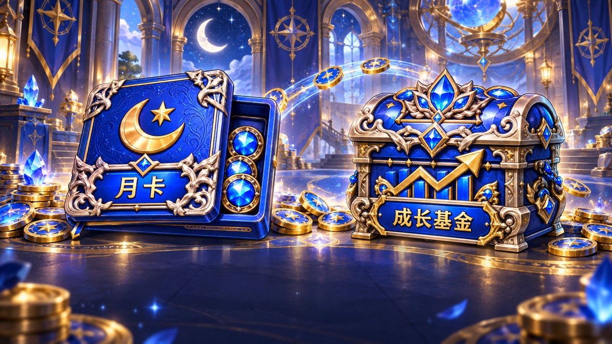 魔币商人大厅中的月卡与成长基金正式权益凭证