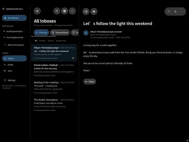 DAWNBLOOM Mail · Product page